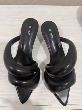 JW PEI Black Twist heeled Mules
